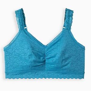 TORRID UNLINED 4-WAY STRETCH LACE BRALETTE NWT SIZE 1 - BLUE